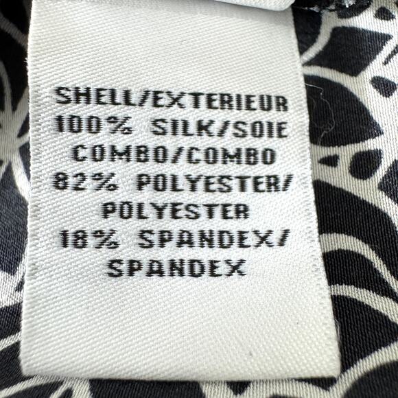 Diane Von Furstenberg Women Gilmore Button Blouse Size 12 100% Silk Floral Black - Picture 7 of 8